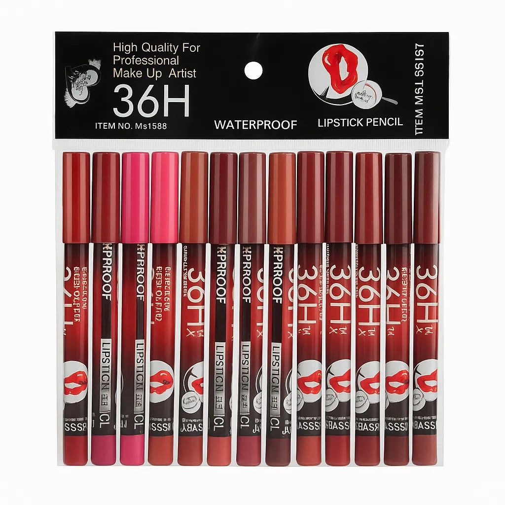 36H Lip Pencils Set Perfect Precision & Long-Lasting Color 12pcs Set