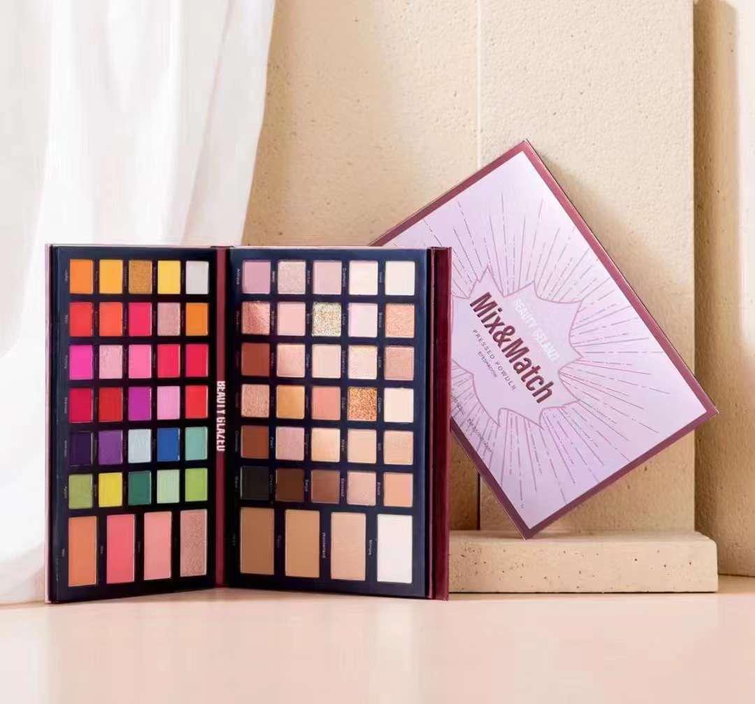 Beauty Glazed Mix & Match 68 Color Eyeshadow, Highlighter, Bronzer & Blush Palette