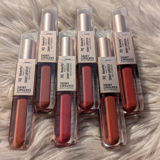 3Q Beauty 2in1 Shiny Lipstick & Shiny Lip Gloss Pack Of 6