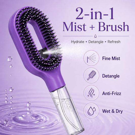 2-in-1 Misting & Detangling Hair Brush