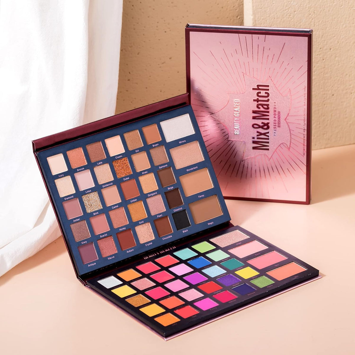 Beauty Glazed Mix & Match 68 Color Eyeshadow, Highlighter, Bronzer & Blush Palette