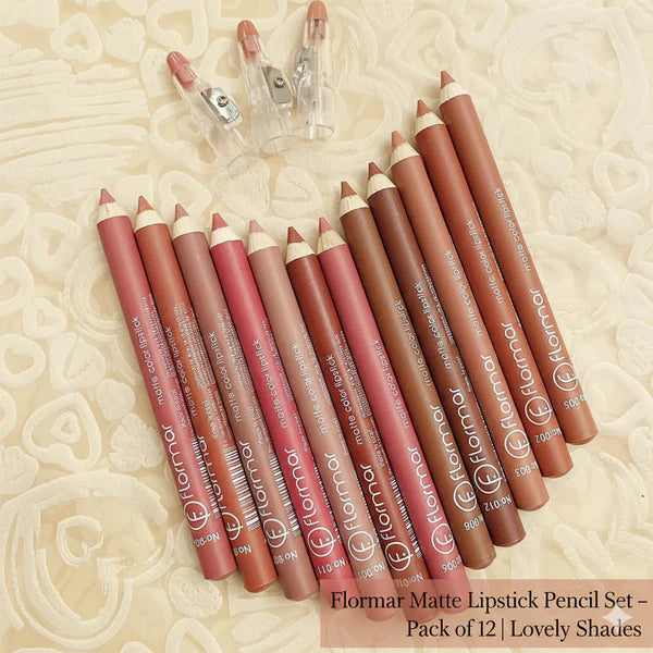 FLORMAR MATTE LIPSTICK PENCIL (12 Piece Pack) - 100% Original