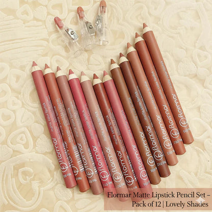 FLORMAR MATTE LIPSTICK PENCIL (12 Piece Pack) - 100% Original