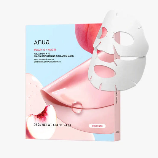 Anua Peach 70+ Niacin Brightening Collagen Mask 38g Pack of 4