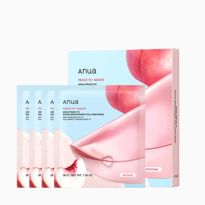 Anua Peach 70+ Niacin Brightening Collagen Mask 38g Pack of 4