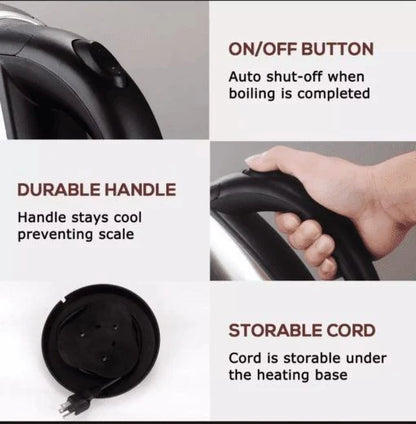 Imported Electric Kettle - 2L, 1500W, Stainless Steel with Advanced Automatic Switch for Rapid Boiling and Safety quick boiler kettle for tea