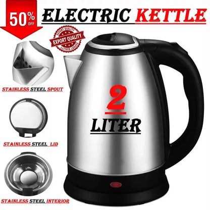Imported Electric Kettle - 2L, 1500W, Stainless Steel with Advanced Automatic Switch for Rapid Boiling and Safety quick boiler kettle for tea